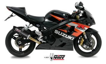 Mivv GP RVS Black Bolt-on EInddemper Carbon Endcap met E-keur Suzuki GSX-R600 / GSX-R750 2004 - 2005