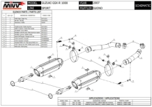 2x Mivv Suono RVS Black Slip-on Einddempers (L+R) Suzuki GSX-R 1000 2007 > 2008