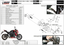 Mivv GP RVS Black Slip-on Einddemper met E-keur Suzuki GSX-S 1000 / F 2015 > 2020