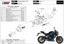 Mivv GP Carbon Slip-on Einddemper met E-keur Suzuki GSX-S 750 2017 > 2020