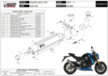 Mivv Suono RVS Slip-on Einddemper met E-keur Suzuki GSX-S 750 2017 > 2020
