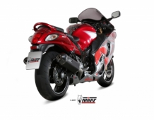 Mivv Speed Edge RVS Black Dubbele Slip-on Einddemper (L+R) Set met E-keur Suzuki GSX-R 1300 Hayabusa 2008 > 2017