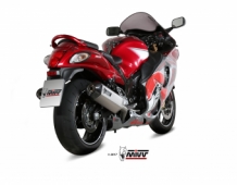 Mivv Speed Edge RVS Dubbele Slip-on Einddemper (L+R) met E-keur Suzuki GSX-R 1300 Hayabusa 2008 - 2017