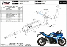 Mivv Suono RVS Black Slip-on Einddemper met E-keur Suzuki GSX 250 R 2017 > 2020