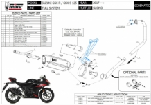 Mivv Suono RVS Black Compleet 1in1 Uitlaatsysteem met E-keur Suzuki GSX-S 125 2017 > 2020