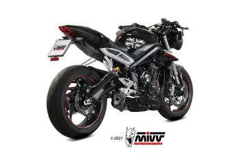 Mivv Delta Race RVS Black Einddemper met E-keur Triumph Street Triple 765 R / S / RS 2017 > 2022