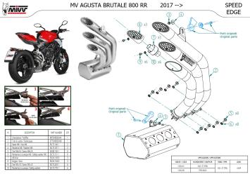 Mivv Speed Edge RVS Black Uitlaat met E-keur MV Agusta Brutale 800 RR 2017 - 2024