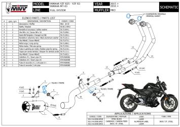 Mivv MK3 Carbon Compleet Uitlaatsysteem zonder E-keur Yamaha MT03 2016 > 2024