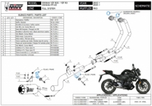Mivv MK3 RVS Compleet Uitlaatsysteem zonder E-keur Yamaha YZF-R3 2015 > 2024
