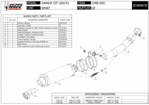 Mivv GP RVS Black Slip-on Einddemper met E-keur Yamaha YZF 1000 R1 1998 > 2001