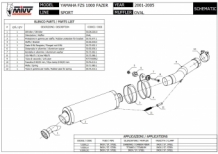 Mivv Oval RVS Slip-on Einddemper met E-keur Yamaha FZS 1000 Fazer 2001 > 2005