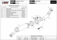 Mivv GP RVS Black Slip-on Einddemper met E-keur Yamaha YZF 1000 R1 2002 > 2003