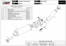 Mivv GP Carbon Slip-on Einddemper met E-keur Yamaha YZF 600 R6 2003 > 2005