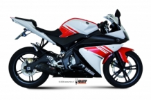 Mivv Suono RVS Black Compleet 1in1 Uitlaatsysteem met E-keur Yamaha YZF R125 2008 > 2013