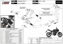 Mivv GP Carbon Compleet Uitlaatsysteem met E-keur Yamaha MT-07 2014 > 2023