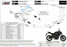 Mivv Delta Race RVS Black High Version Compleet Uitlaatsysteem met E-keur Yamaha MT07 2014 > 2024