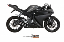 Mivv Suono RVS Black Compleet 1in1 Uitlaatsysteem met E-keur Yamaha YZF R125 2014 > 2018