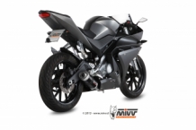 Mivv GP RVS Black Compleet Uitlaatsysteem met E-keur Yamaha YZF R125 2014 > 2018