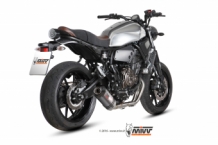 Mivv Oval Titanium met Carbon Endcap Compleet Uitlaatsysteem met E-keur Yamaha XSR 700 2016 > 2020
