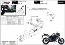 Mivv Double Gun RVS Black SLip-on Einddemper met E-keur Yamaha MT-03 2016 > 2024