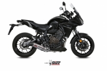 Mivv Oval Titanium met Carbon Endcap Compleet Uitlaatsysteem met E-keur Yamaha Tracer 7 / GT 2021 > 2024