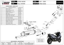 Mivv Speed Edge RVS Black Compleet 2-1 Uitlaatsysteem met E-keur Kymco AK550 2017 > 2020