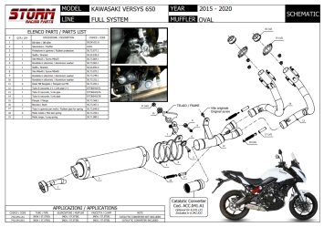 Storm By Mivv Oval RVS Black 2in1 Compleet Uitlaatsysteem Met E-keur KAWASAKI VERSYS 650 2015 - 2020