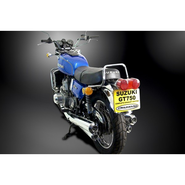 SUZUKI GT750 M/A/B 75-77 KETTLE volledig systeem verchroomde replica van originele uitlaat