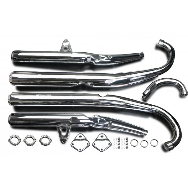 SUZUKI GT750 M/A/B 75-77 KETTLE volledig systeem verchroomde replica van originele uitlaat