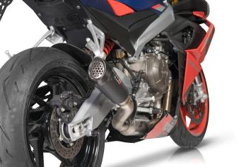 QD Exhaust Full system Titanum Gunshot Dark Matter met E-keur Aprilia Tuono 660 2021 - 2023