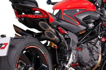 QD Power Gun Dark Bronze Einddemper met E-keur MV Agusta Brutale 1000 RR/RS 2019 - 2024