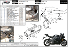 Mivv Suono RVS Black Slip-on Einddemper met E-keur Yamaha YZF 600 R6 2017 > 2021