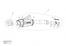 Akrapovic Slip-On Line Titanium Short Einddemper zonder E-keur Kawasaki Z900 2017 - 2019