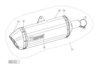 Akrapovic Slip-on Line Titanium Einddemper met E-keur Suzuki DL 1050 Vstrom 2020 > 2024