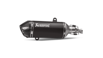 Akrapovic Slip-on Line RVS Black Einddemper met E-keur Vespa GTS Super 125 / Sport / Tech 2021 - 2024