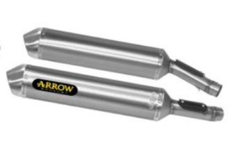 2x Arrow Race Tech Aluminium met RVS Endcap Einddempers met E-keur Aprilia RSV 1000 R / Factory 2004 > 2008
