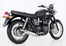 Shark Retro Classic RVS Compleet 2-1 Uitlaatsysteem met E-keur Triumph Bonneville T100 2008 - 2015