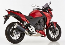Shark DSX-5 Aluminium Black met RVS Endcap Einddemper met E-keur Honda CB500F 2013 > 2015