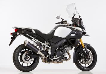 Shark DSX-5 Aluminium Black met RVS Endcap Einddemper met E-keur Suzuki DL 1000 V-Strom 2014 - 2016