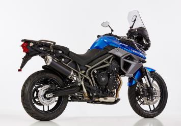 Shark DSX-5 Aluminium Black met RVS Endcap Einddemper met E-keur Triumph Tiger 800 -XC-XCx -XR-XRx 2011 - 2016