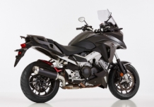 Shark DSX-5 Aluminium Black met RVS Endcap Einddemper met E-keur HONDA VFR800X Crossrunner 2017 > 2020