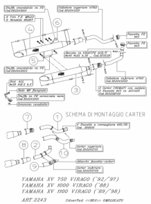 Silvertail K02 Chrome Dubbele Slip-on Einddemper met E-keur Yamaha XV VIRAGO 1000 1986 > 1988