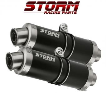 Storm By Mivv Dubbele GP RVS Black Slip-On Einddemper Met E-keur DUCATI MONSTER 696 2008 - 2014