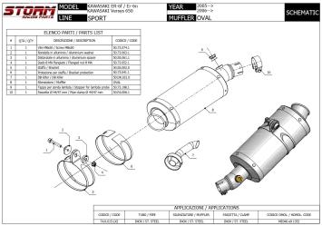 Storm By Mivv Oval RVS Black Slip-On Einddemper Met E-keur Kawasaki ER 6-N / F 2005 - 2011
