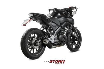 Storm By Mivv GP RVS Black Compleet 1in1 Uitlaatsysteem Met E-keur YAMAHA MT-125 2020 - 2024