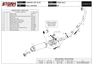 Storm By Mivv GP RVS Compleet Uitlaatsysteem YAMAHA YZF125 2008 - 2013
