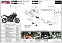 Storm By Mivv Oval RVS Compleet Uitlaatsysteem Met E-keur YAMAHA MT07 TRACER 2016 - 2024