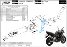 Mivv Oval RVS Slip-on Einddemper met E-keur Suzuki GSF 650 Bandit 2005 > 2006
