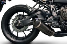 Termignoni Relevance Total Black Edition Compleet Uitlaatsysteem met Carbon Einddemper met E-keur Yamaha MT07 2014 - 2020