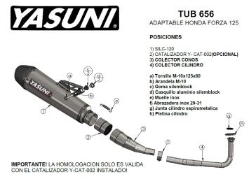 Yasuni Scooter 4 Compleet Uitlaatsysteem met E-keur Honda NSS 125 Forza 2015 - 2020
